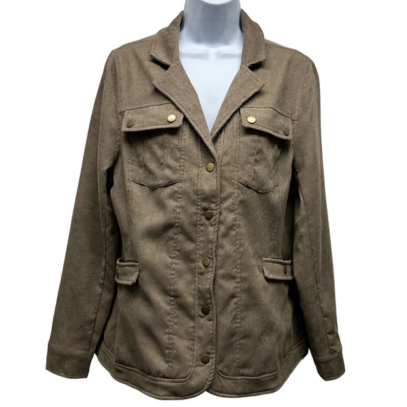Doe & Rae Jackets & Blazers - NEW! Doe & Rae Women’s Sz L Brown Corduroy Long Sleeve Snap Closure Blazer, V557
